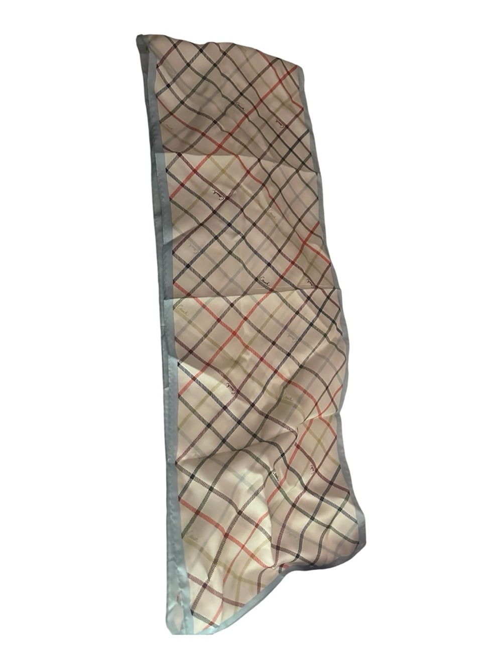 Coach Silk Scarf – Plaid Print  – NWT